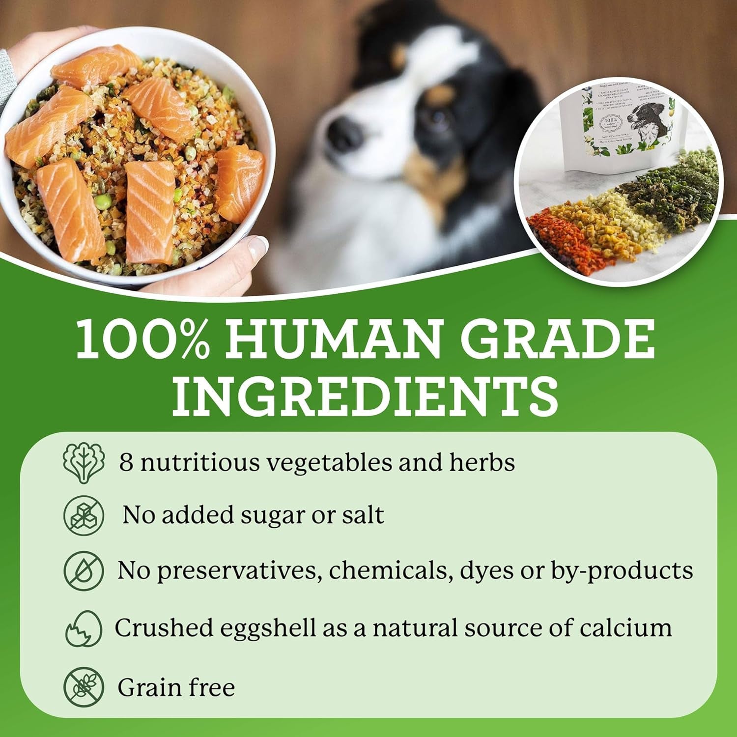 Veg-To-Bowl Dog Food, Human Grade Dehydrated Base Mix for Dogs, Grain Free Holistic Mix