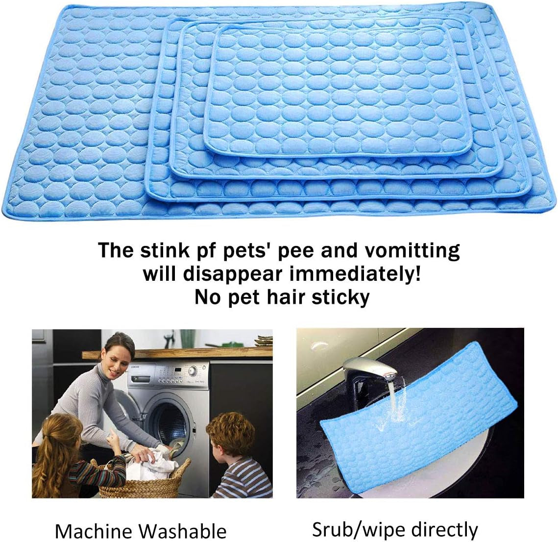 Dog Cooling Mat Pet Cooling Pads Dogs & Cats Pet Cooling Blanket for Outdoor Car Seats Beds