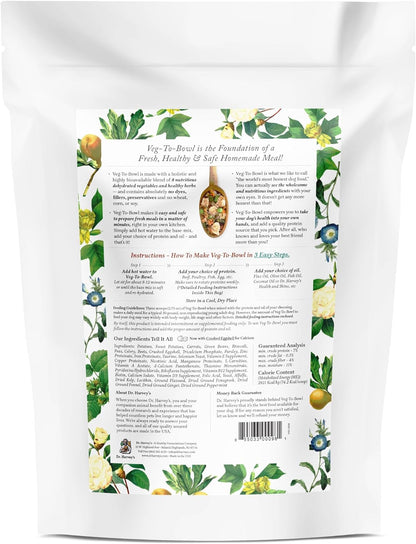 Veg-To-Bowl Dog Food, Human Grade Dehydrated Base Mix for Dogs, Grain Free Holistic Mix