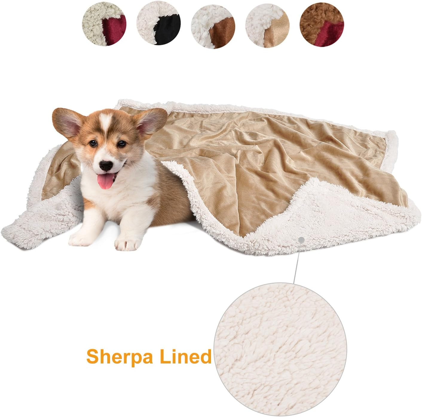 Dog Blanket, Super Soft Sherpa Pet Blankets and Throws Sleeping Mat for Small Medium Doggies Puppy Animals 45"X30"