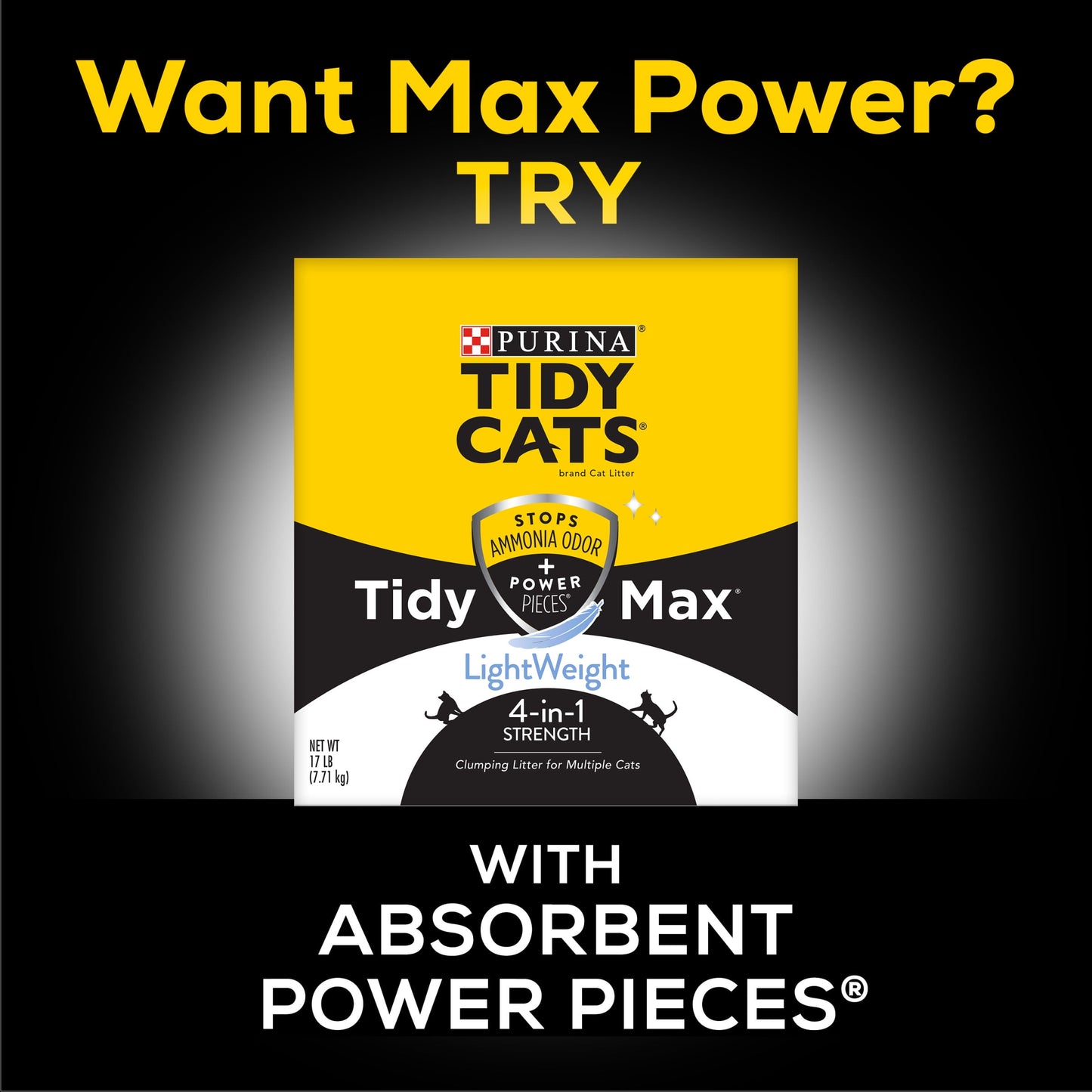 Purina  Multi Cat, Low Dust, Clumping Cat Litter, Lightweight 4-In-1 Strength, 17 Lb. Box