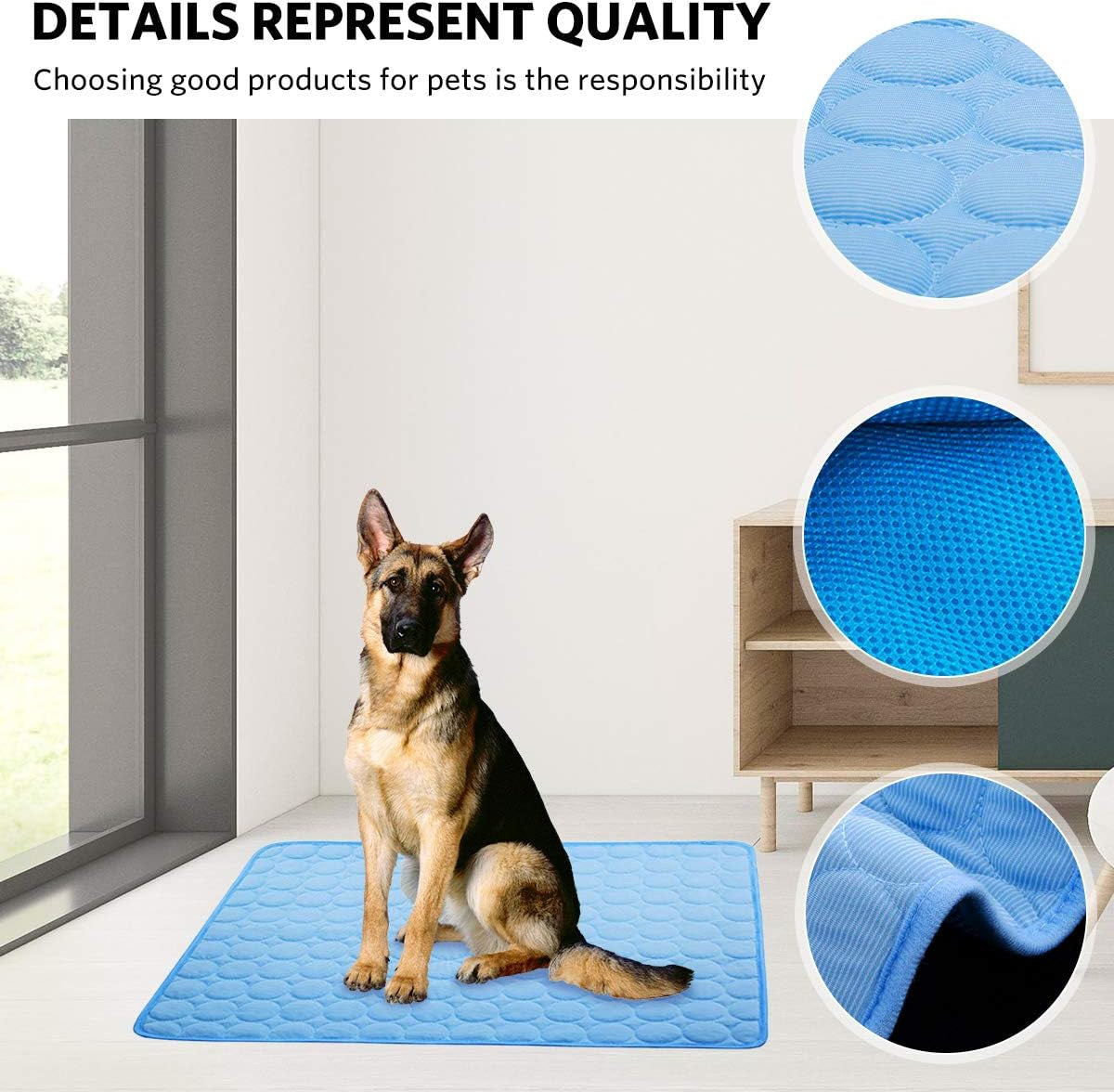 Dog Cooling Mat Pet Cooling Pads Dogs & Cats Pet Cooling Blanket for Outdoor Car Seats Beds