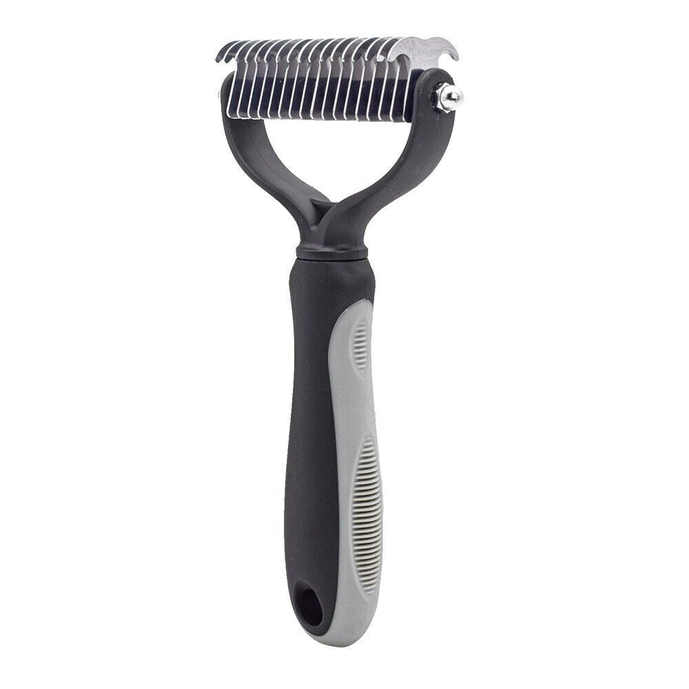 2-Side Pet Grooming Brush Dog Cat Deshedding Dematting Tool Undercoat Rake Comb
