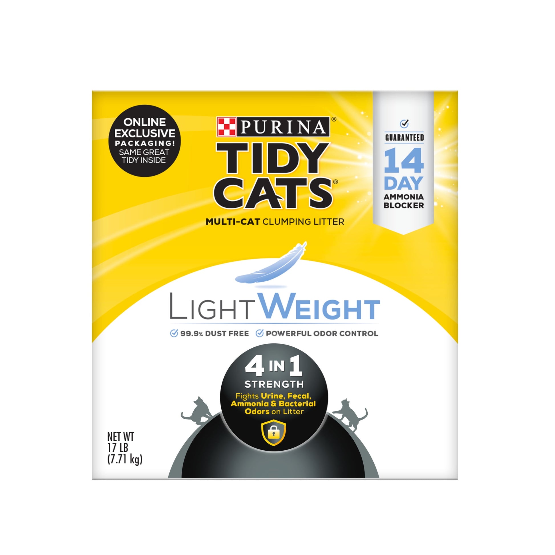 Purina  Multi Cat, Low Dust, Clumping Cat Litter, Lightweight 4-In-1 Strength, 17 Lb. Box