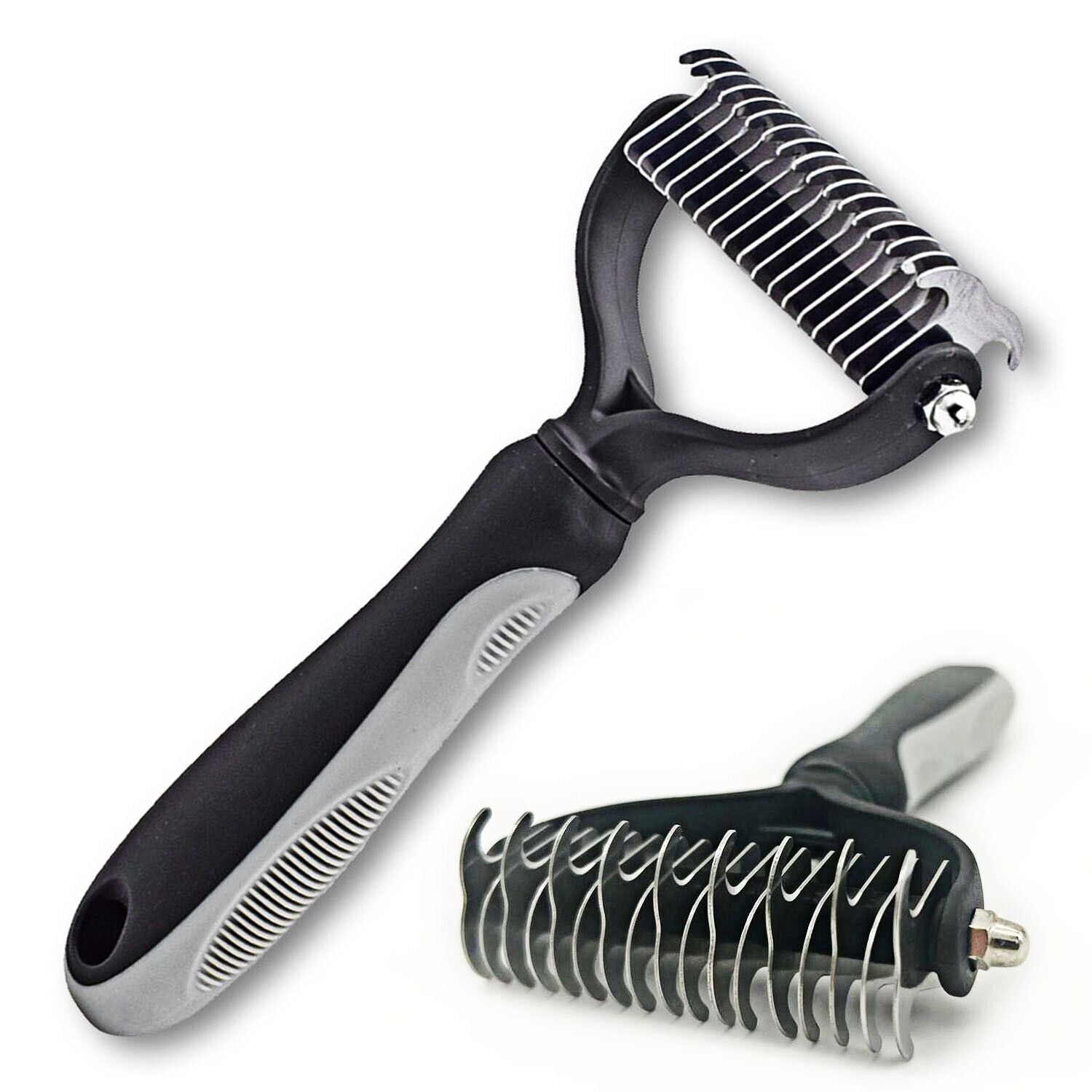 2-Side Pet Grooming Brush Dog Cat Deshedding Dematting Tool Undercoat Rake Comb