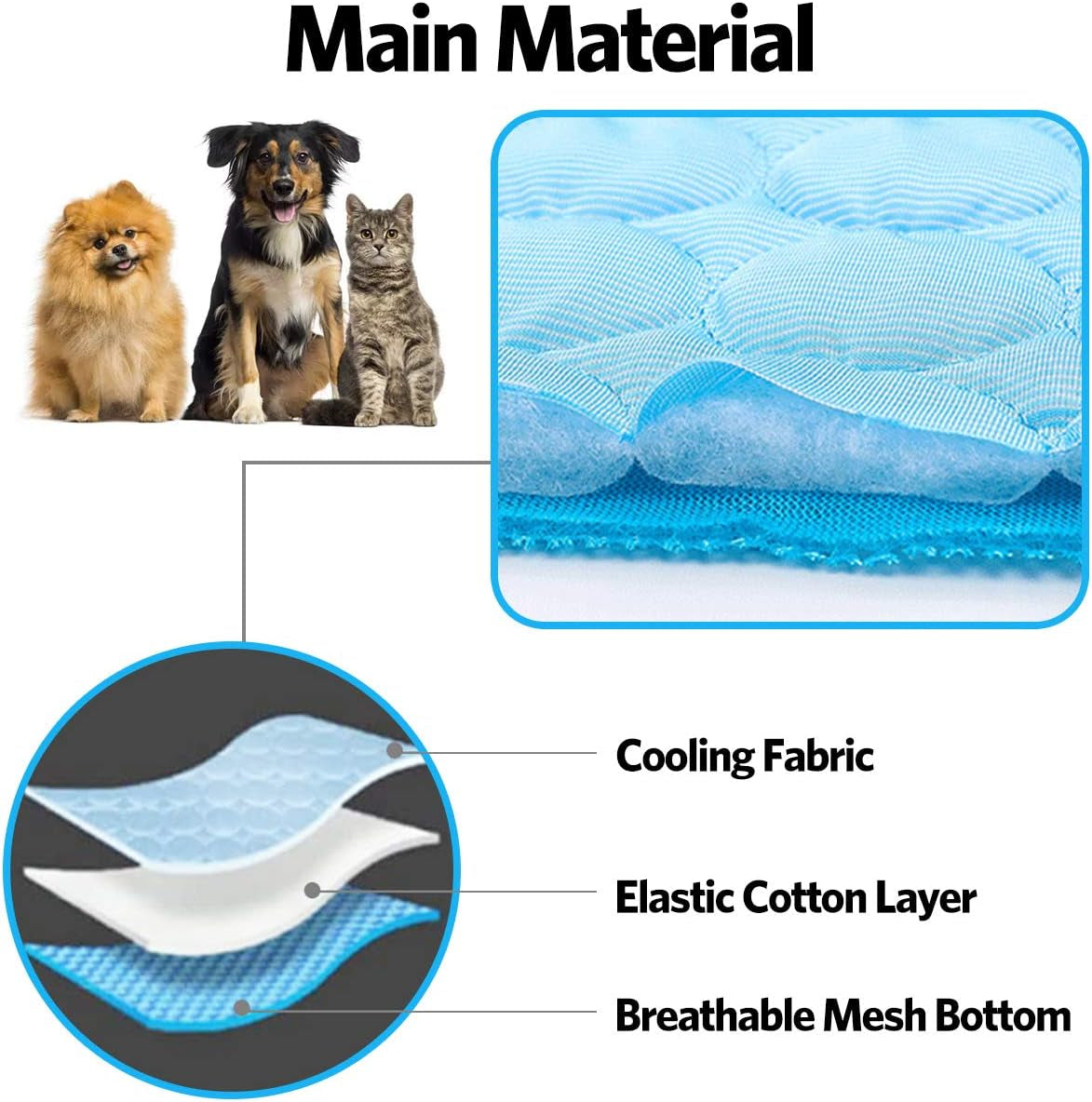 Dog Cooling Mat Pet Cooling Pads Dogs & Cats Pet Cooling Blanket for Outdoor Car Seats Beds