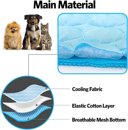 Dog Cooling Mat Pet Cooling Pads Dogs & Cats Pet Cooling Blanket for Outdoor Car Seats Beds
