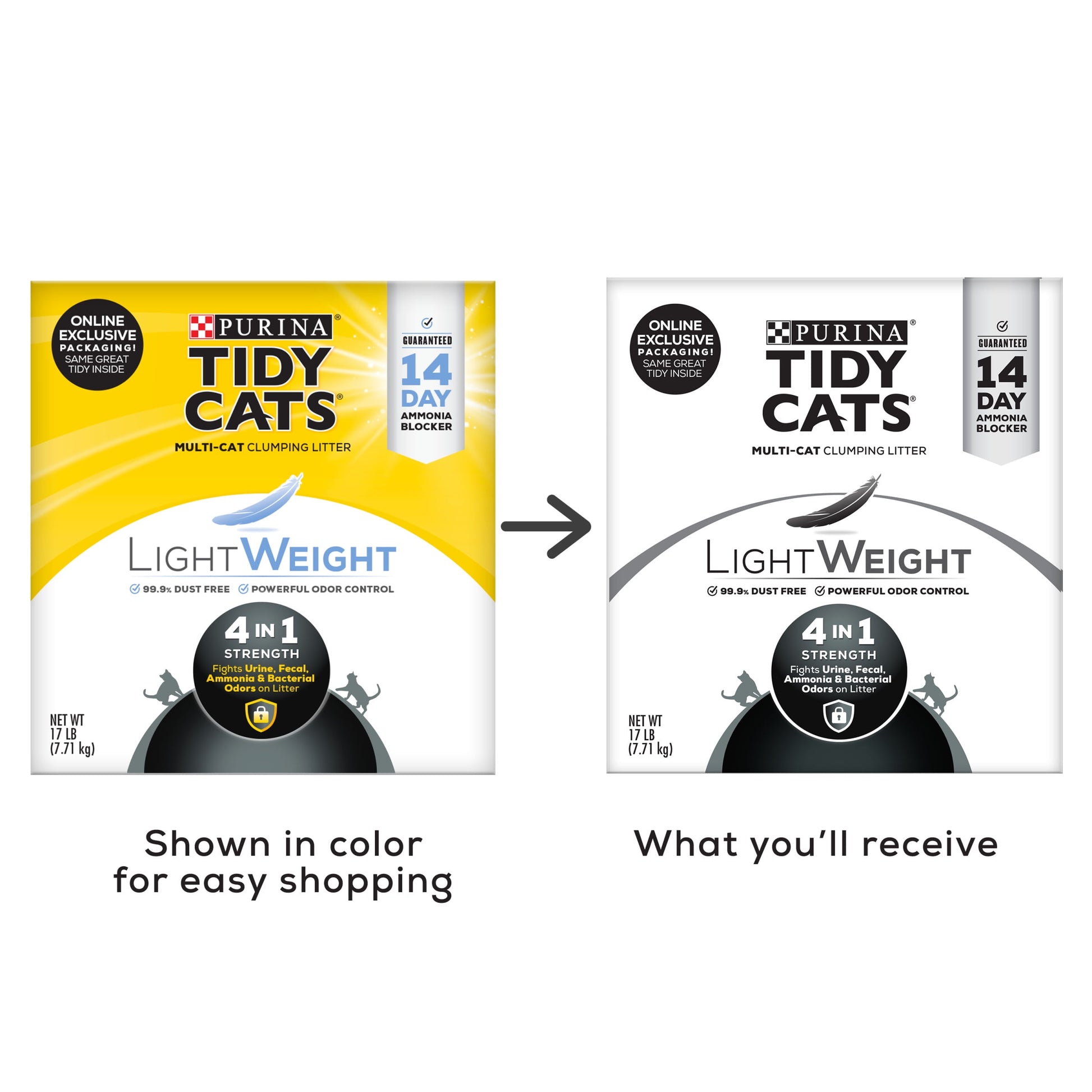 Purina  Multi Cat, Low Dust, Clumping Cat Litter, Lightweight 4-In-1 Strength, 17 Lb. Box