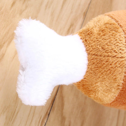 Dog Chew Toy Chicken Leg Toy Chicken Plush Pet Toy Chicken Drumstick Shape Plush Toy Pet Squeaky Stuffed Toy Chicken Legs Bone Chewing Toys for Dog